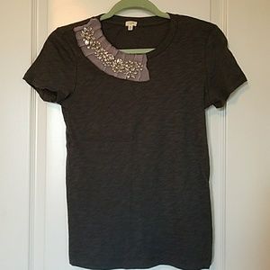 J.Crew grey embellished t-shirt size XS